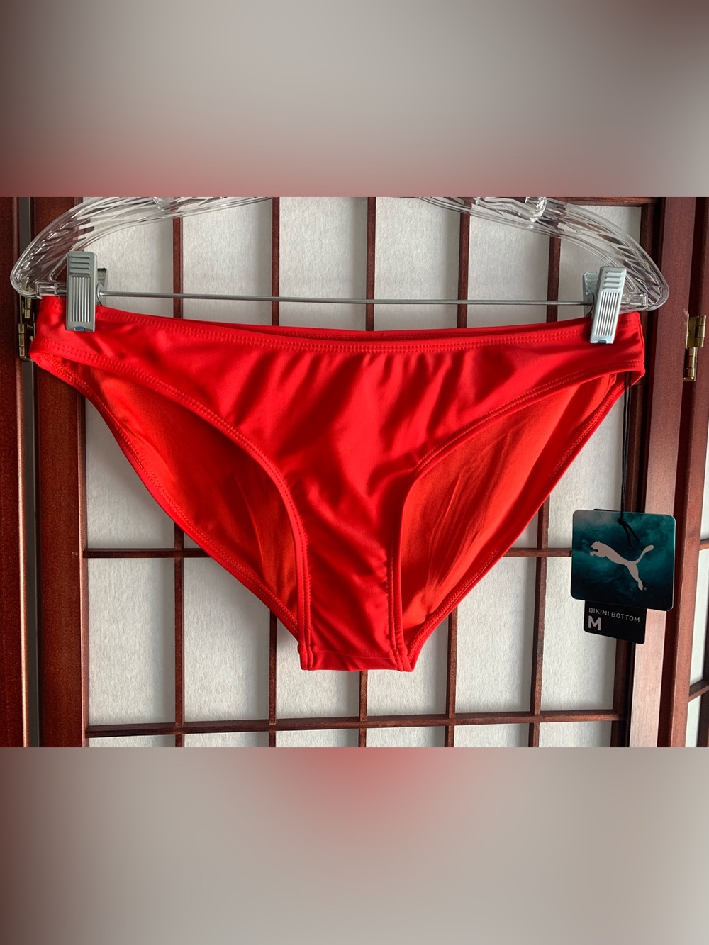 NWT PUMA Bright Red Low Cut Bikini Bottoms Size M